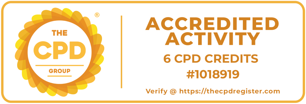 CPD approved provider banner, 6 credits